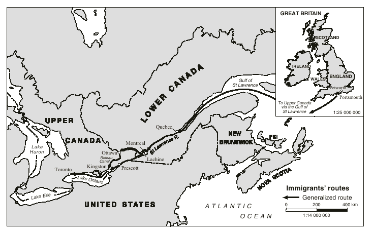 Petworth Emigration Project Map	Between 1830 and 1837